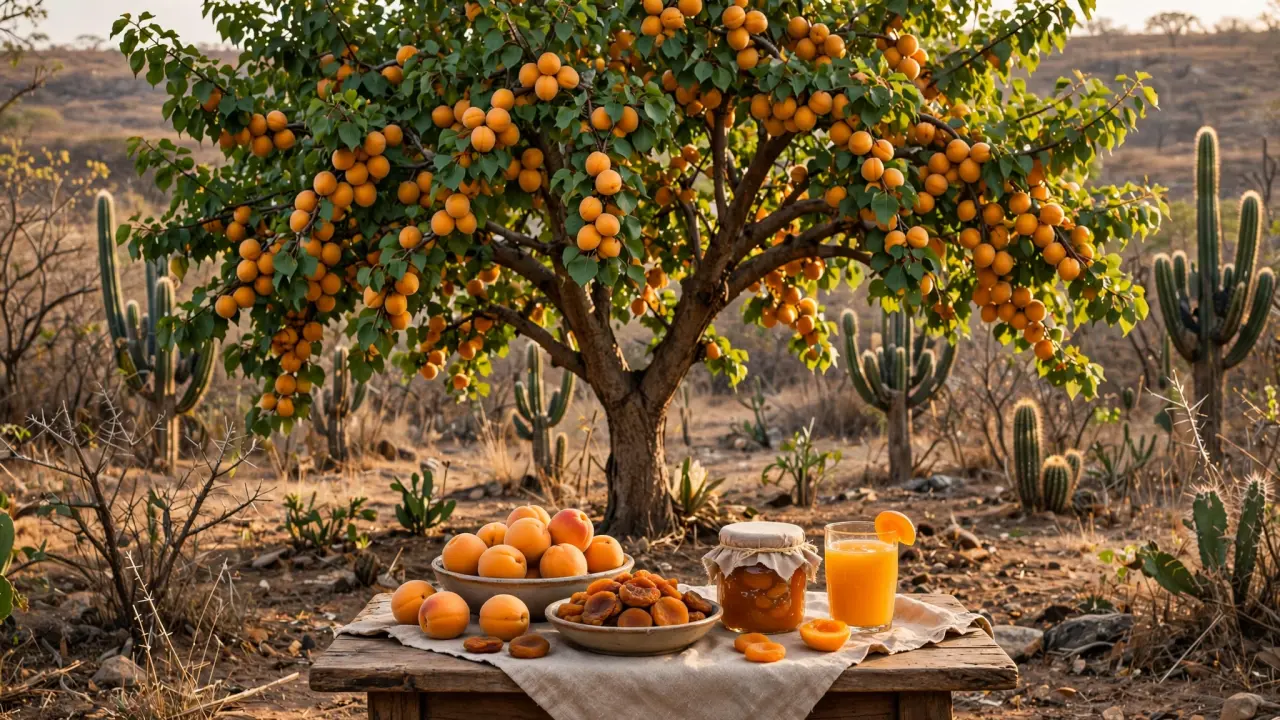 Apricot Tree and Apricots